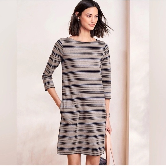 Garnet Hill T Shirt Dress Sz 8 Organic Cotton Classic Travel Beach Dark Orange - Picture 6 of 7